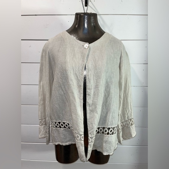 VIA SIGNORIA – Linen Cardigan (Made in Italy) Small - Picture 1 of 10